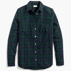 J.CREW Women Plaid Button-Up Poplin Shirt SP NWT